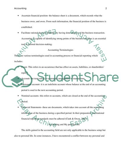 The accounting equation and its componants