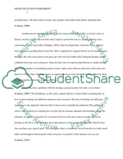 Media Reaction Worksheet