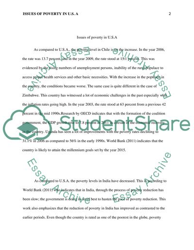 Issues of poverty in U.S