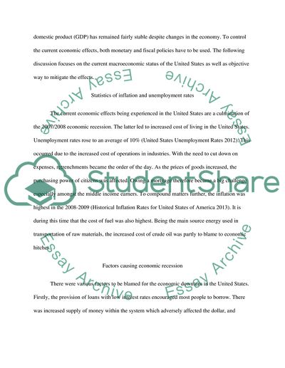 Current Macroeconomic Situation in the U.S