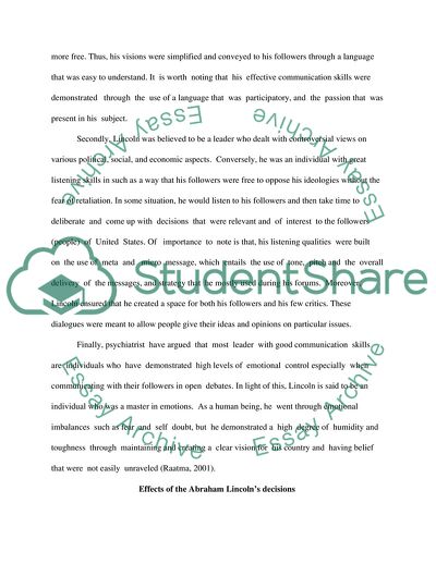 Brief Background of Abraham Lincoln