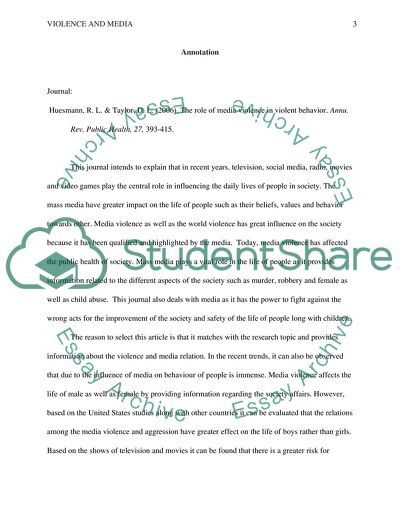 The Impacts of Media Violence in Society