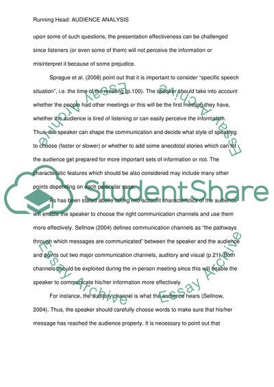 Audience Analysis Paper