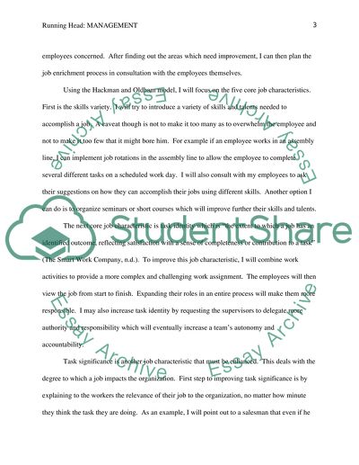 The Job Characteristics Model of Hackman and Oldham