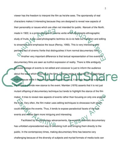 Does Cinema Verite Differ from Documentary Film