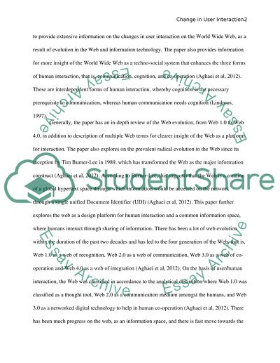 Change in User Interaction Using the Internet