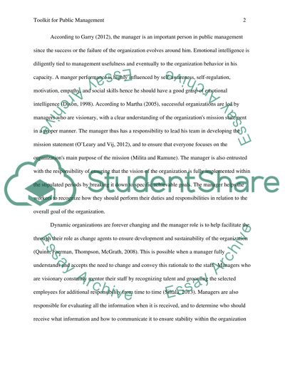 Toolkit for Public Management