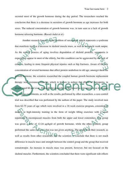 Human Growth Hormone Replacement Therapy and Aging