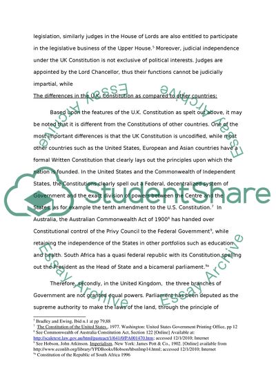 Differences in the UK Constitution