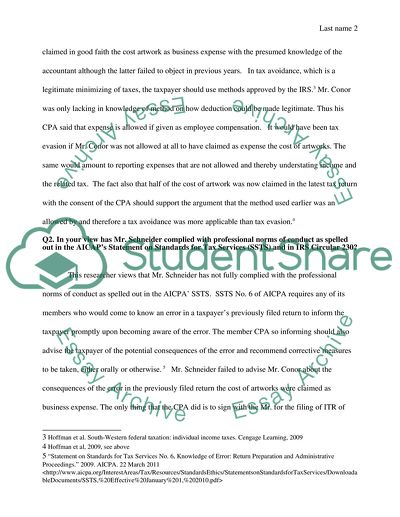 Tax Accounting II Case