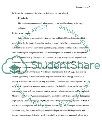 Bayerische Motoren Werke Aktiengesellschaft Communications Plan