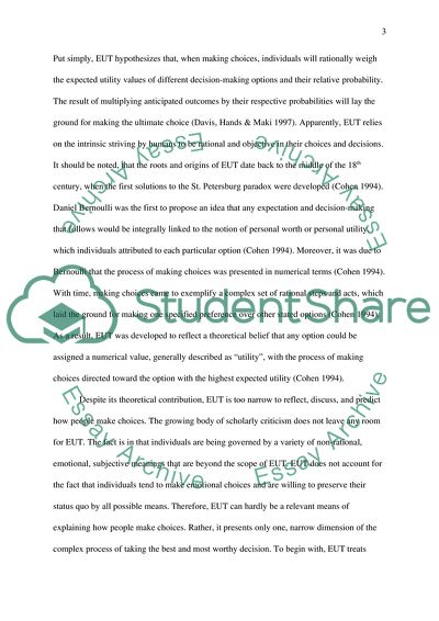 Expected Utility Theory