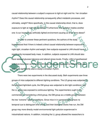 Mice Robbed of Darkness Fatten Up