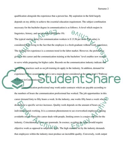 Communication Career