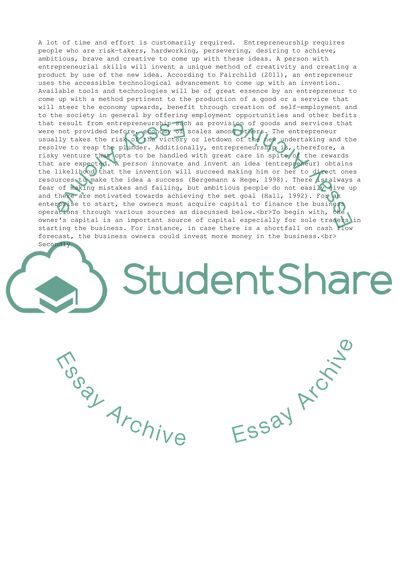 The Optimal Financing Strategy of Business Entrepreneurs