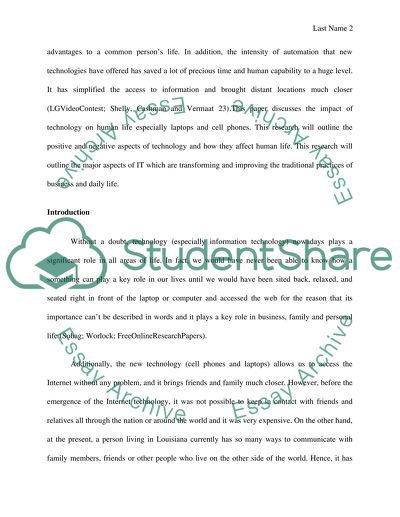 Impact of Technology on Human Life