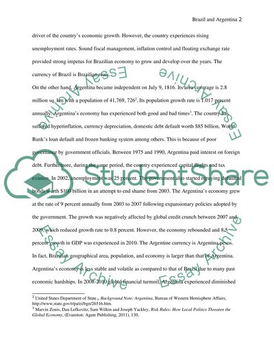 Economic Comparison between Brazil and Argentina