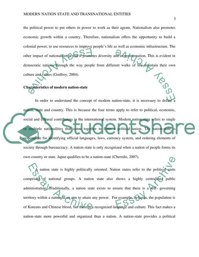 Modern nation-state and transnational entities