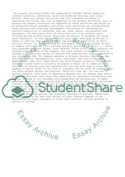 Strategy and Problems in Management: Delta Airlines