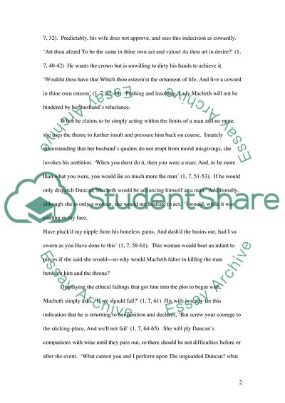 A Consideration of Plot and Character of Macbeth and Lady Macbeth