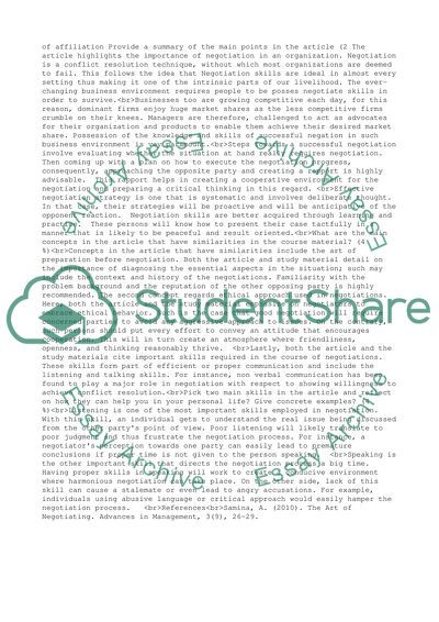 Negotiation and Conflict Resolution