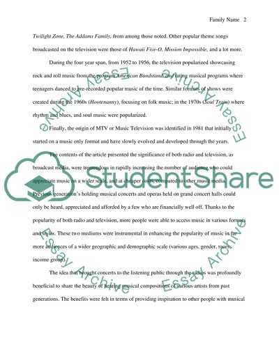 Music On Radio and Television