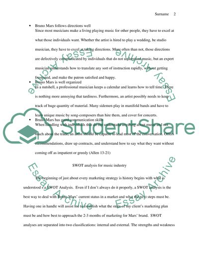 Artist Management Business: The Musical Production of Bruno Mars