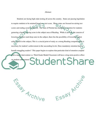 Effects of a Major Intervention on Retained Third Grade Students Success or Failure