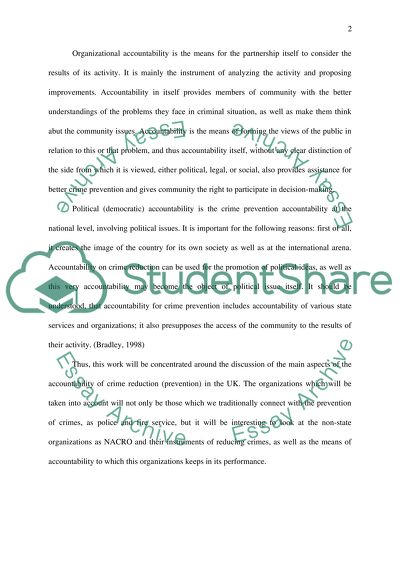 Accountability of Crime Prevention