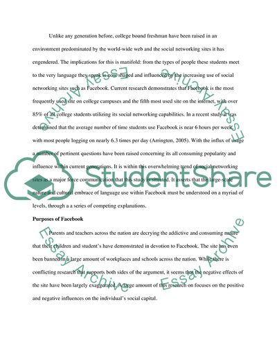 Form and Language Use: Facebook