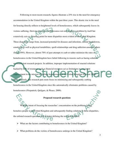 Problems Facing Homeless People in the United Kingdom