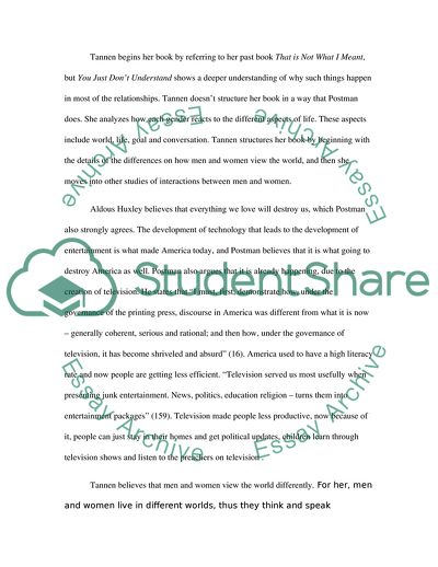 Structures of Amusing Ourselves to Death and You Just Dont Understand