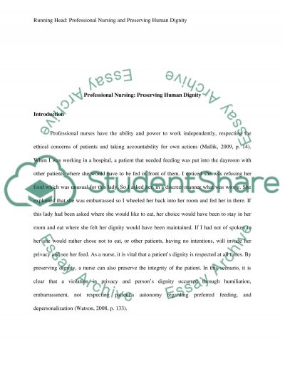 Essay for human dignity