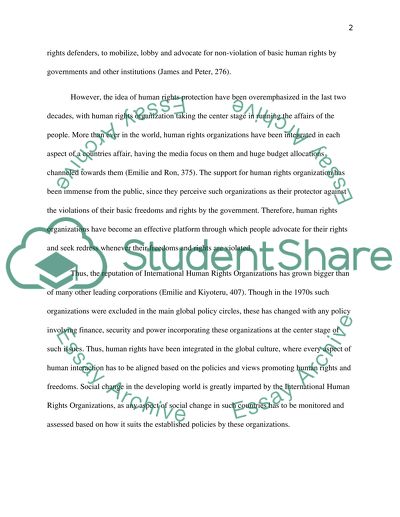 Credibility of International Human Rights Organizations