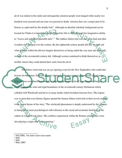 Salem witch Trials - Puritanism and Witchcraft