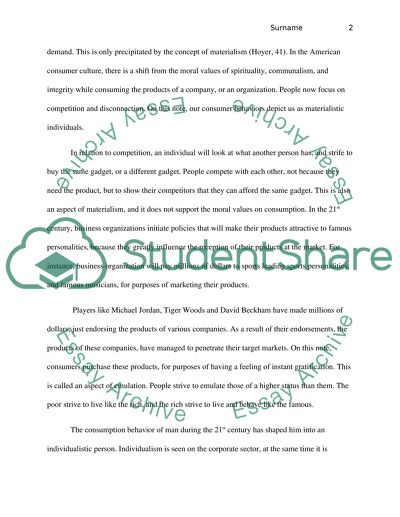 Effects of Consumerism in the Twenty-One Century