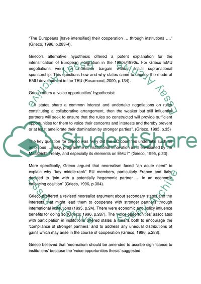 Neorealism and European Integration