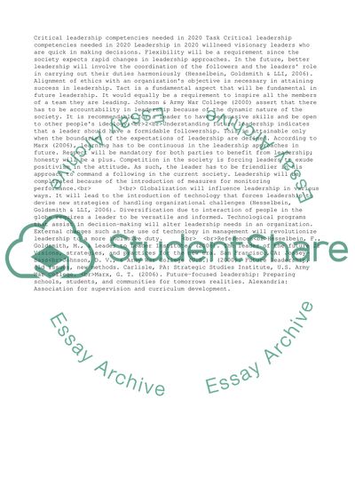 Critical Leadership Competencies Needed in 2020