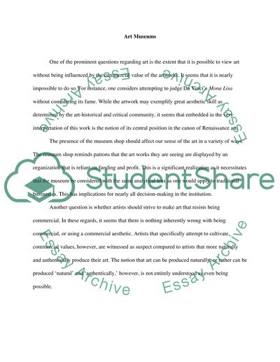 Answer 3 questions about art museums