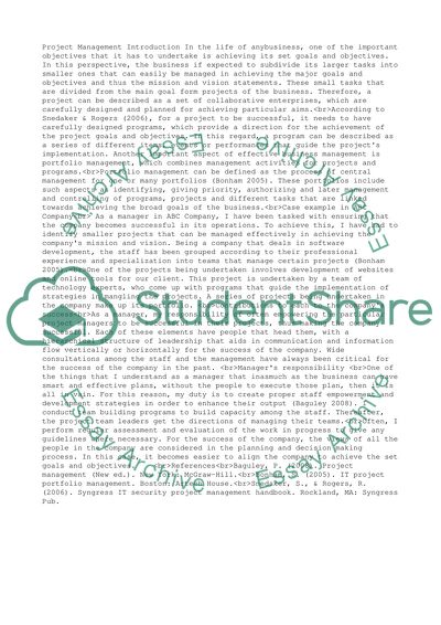 Project Management at ABC Company