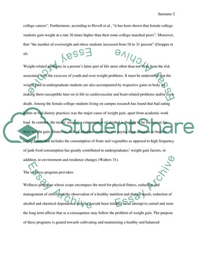 Wellness Program for Undergraduate Students