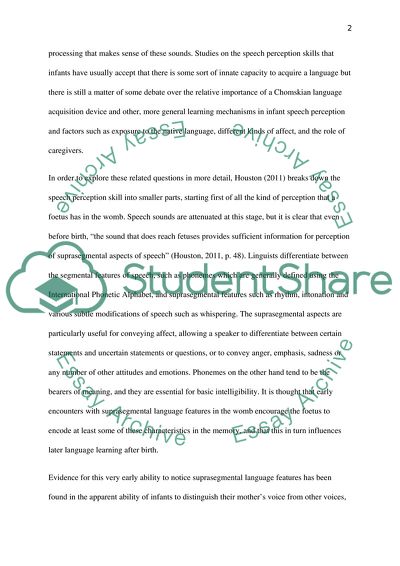 Language-Specific Phonetic Perception in Infants
