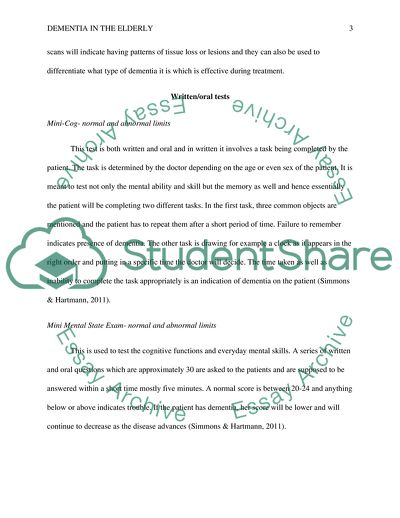 Dementia in the Elderly