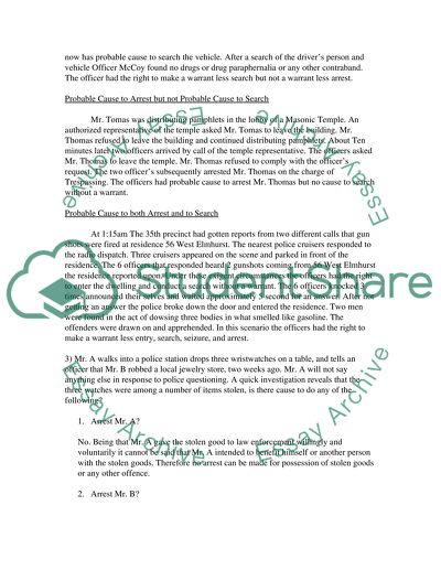 Probable Cause to Arrest