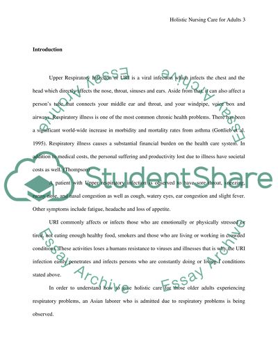 Provision of Holistic Nursing Care for Older Adults with Respiratory Problem