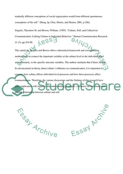 Psychology: Culture And The Self