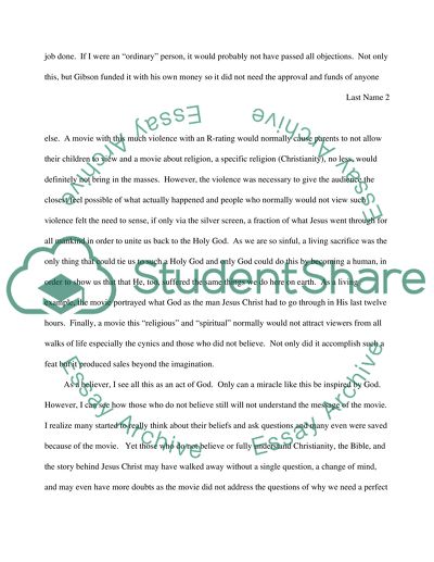 The Issue of Religion in the Movie Passion of the Christ