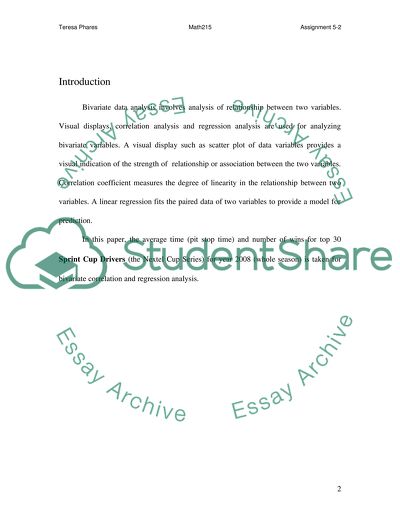 Bivariate Data Analysis of Sprint Cup Drivers