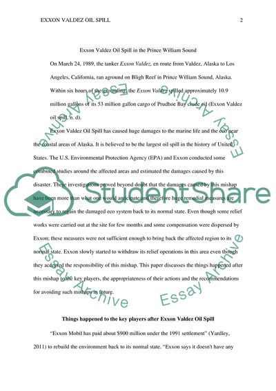 Exxon Valdez Oil Spill in the Prince William Sound