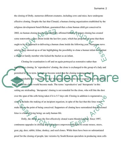 The Issue of Cloning